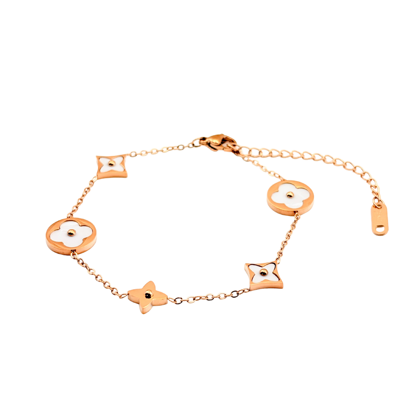 White Flower Armband | 18K vergoldet