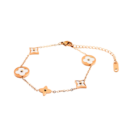 White Flower Armband | 18K vergoldet