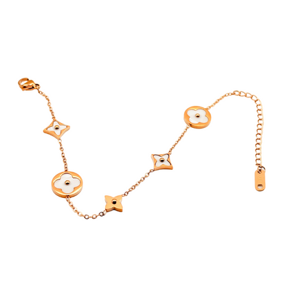 White Flower Armband | 18K vergoldet